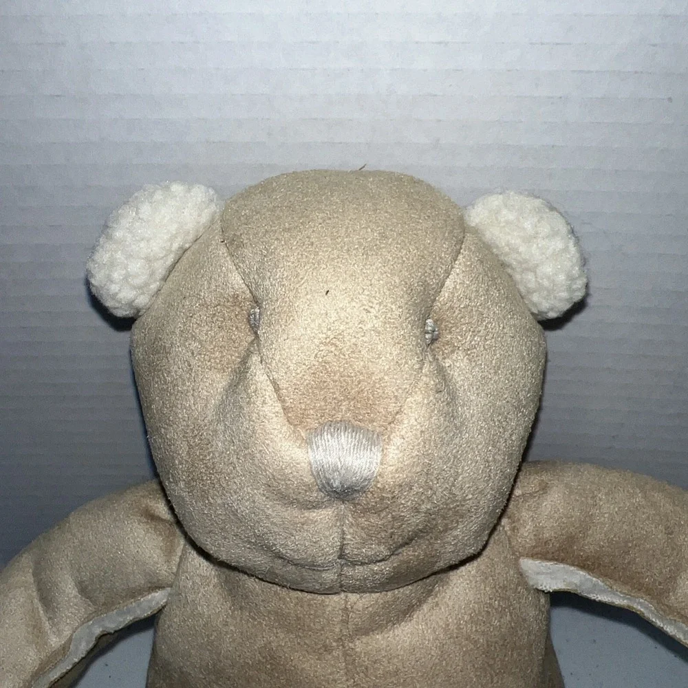 Baby Gap 2008 Suede Sherpa Brannan Teddy Bear Brown Tan Stuffed Plush Toy 12